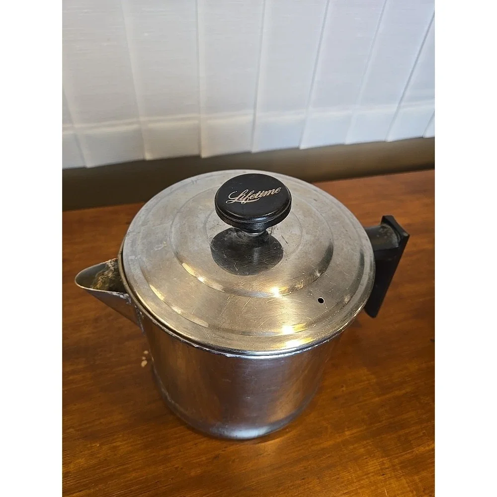 Vintage LIFETIME 10 Cup‎  Coffee Pot Maker Stainless Steel